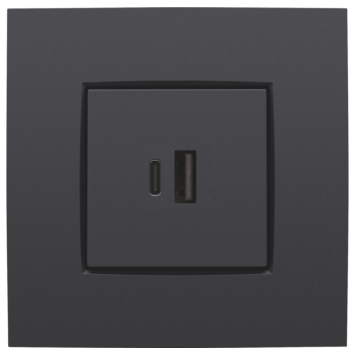 Prise de charge USB-A/-C - noir mat