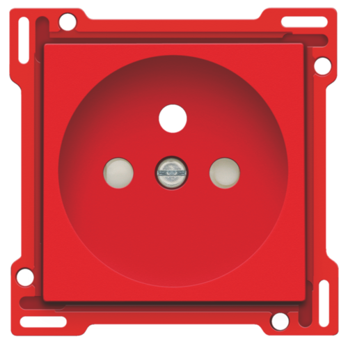 vlot Omtrek solide Afwerkingsset voor stopcontact met penaarde en beschermingsafsluiters,  inbouwdiepte 28,5 mm, red
